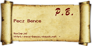Pecz Bence névjegykártya